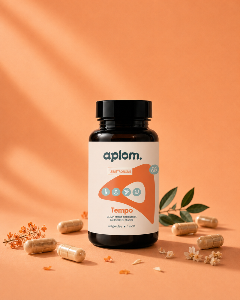 Pilulier Tempo, bisglycinate de magnésium, vitamine b6, ashwagandha KSM-66®, contre la transpiration excessive