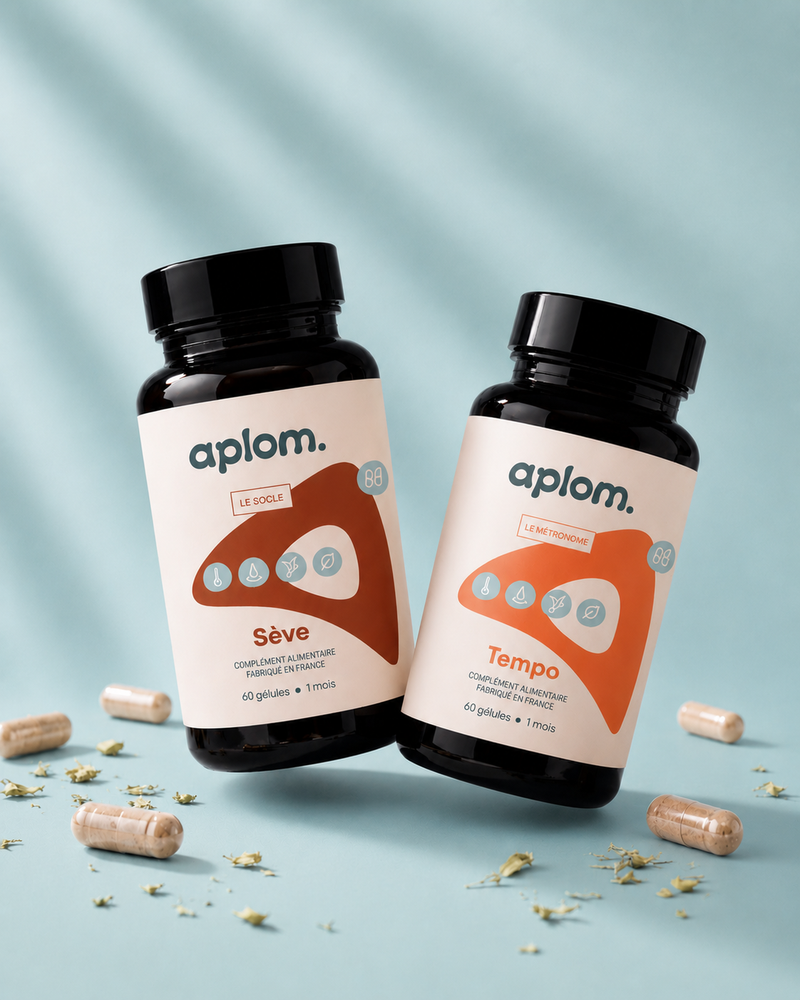 Duo Fond aplom : piluliers Sève et Tempo, compléments alimentaires pour réguler la transpiration excessive (sudation et système nerveux)